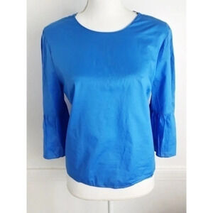 Zara Woman • Blue Bell Sleeve Lightweight Blouse